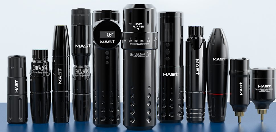 Mast Archer Wireless Tattoo Machine Rotary Pen Style Supply Coreless Motor 2,000mAh Battery Power (3.5mm Stroke Black)