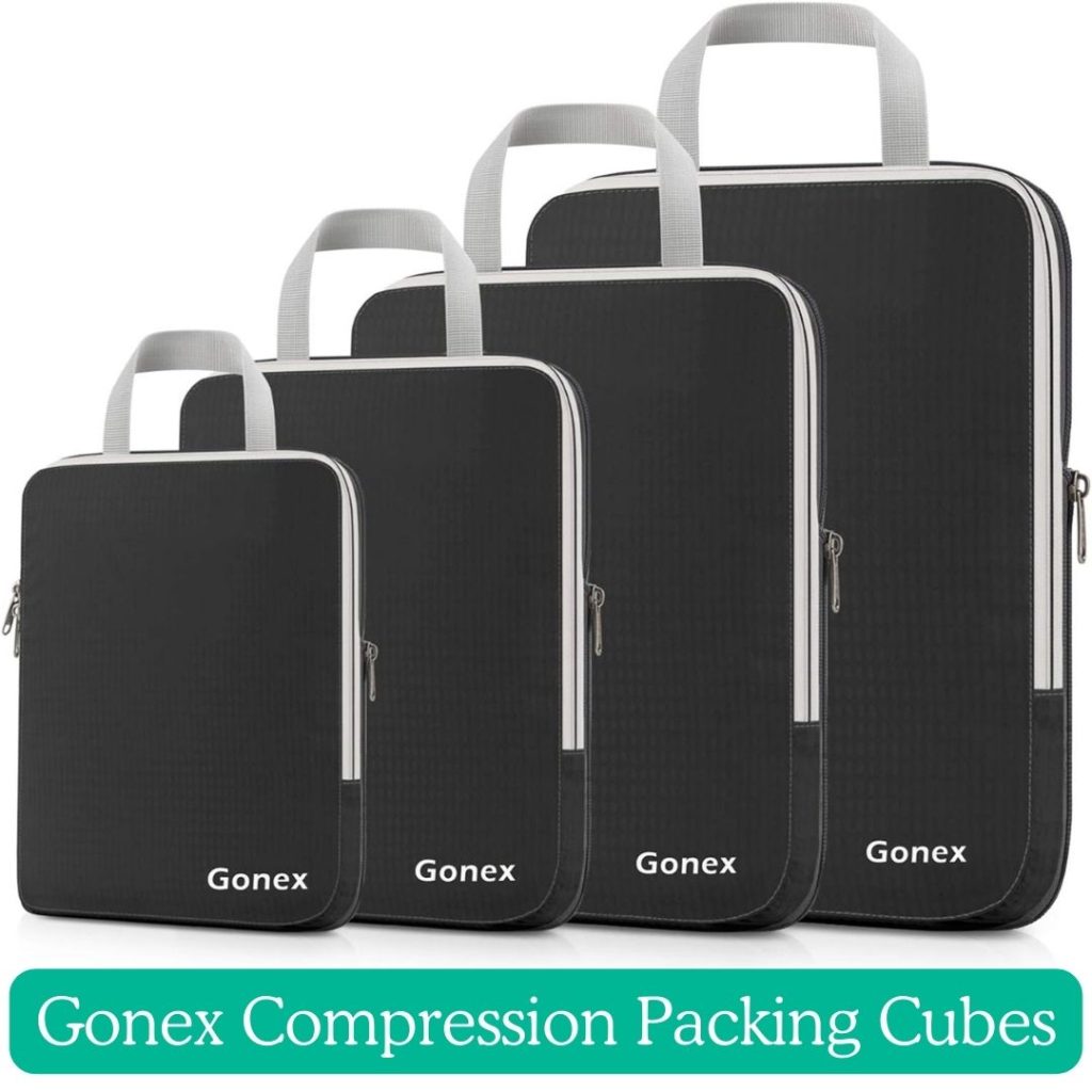 best fold-up bags for traveling, Gonex Compression Packing Cubes