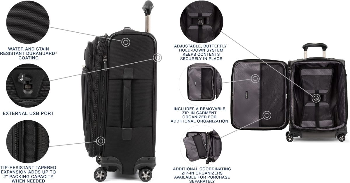 Travelpro Crew Versapack Softside Expandable 8 Spinner Wheel Carry-On Luggage - Exceptional Choice for Best 22 x 14 x 9 Carry-On Luggage. Versatile, Expandable, and Equipped with 8 Smooth-Spinning Wheels for Effortless Travel,
